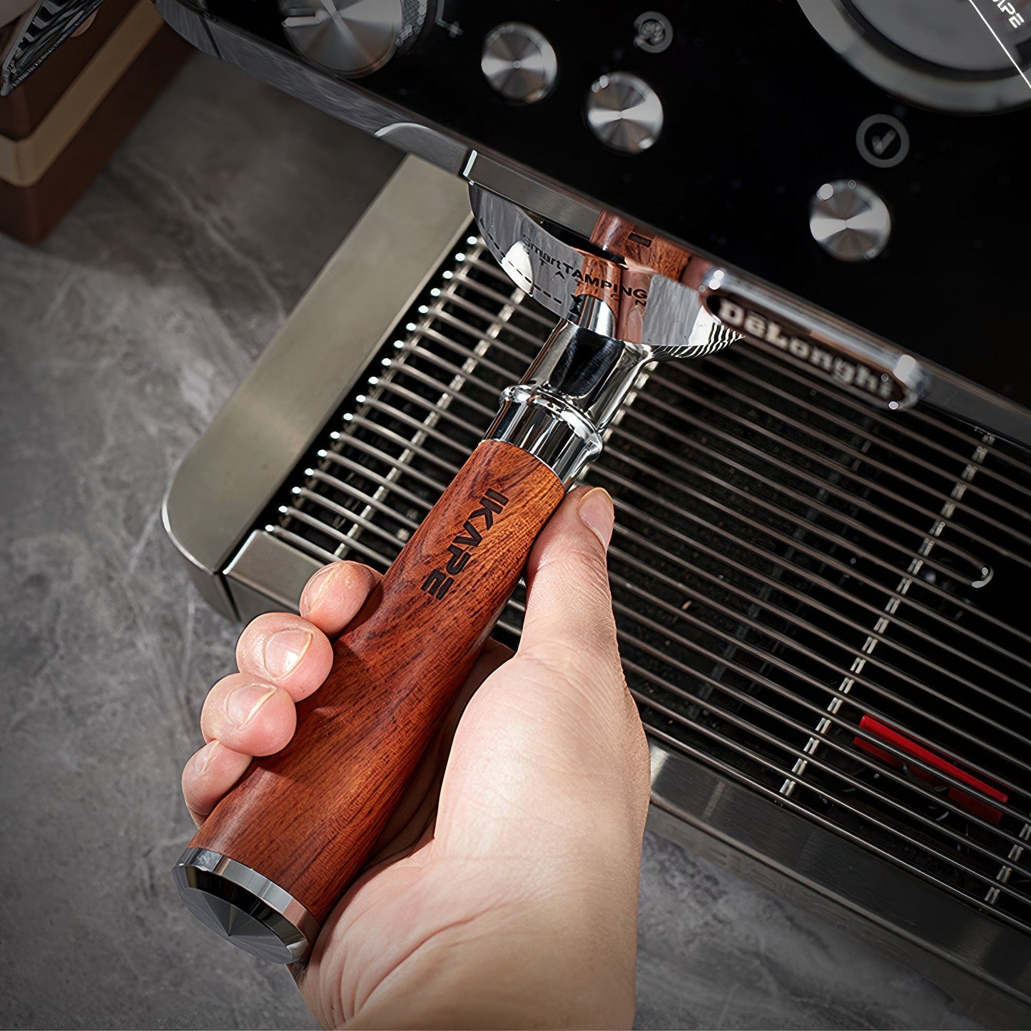 Solid Wood Handle Bottomless Portafilter 51/54/58mm