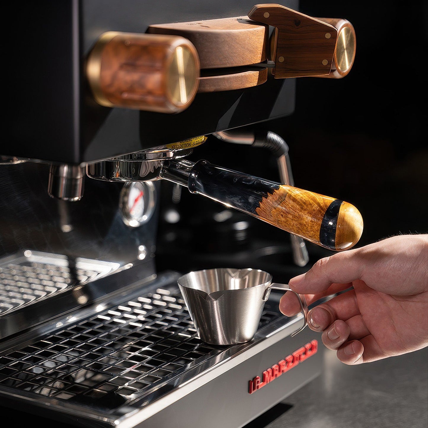Walnut & Resin Handle Bottomless Portafilter