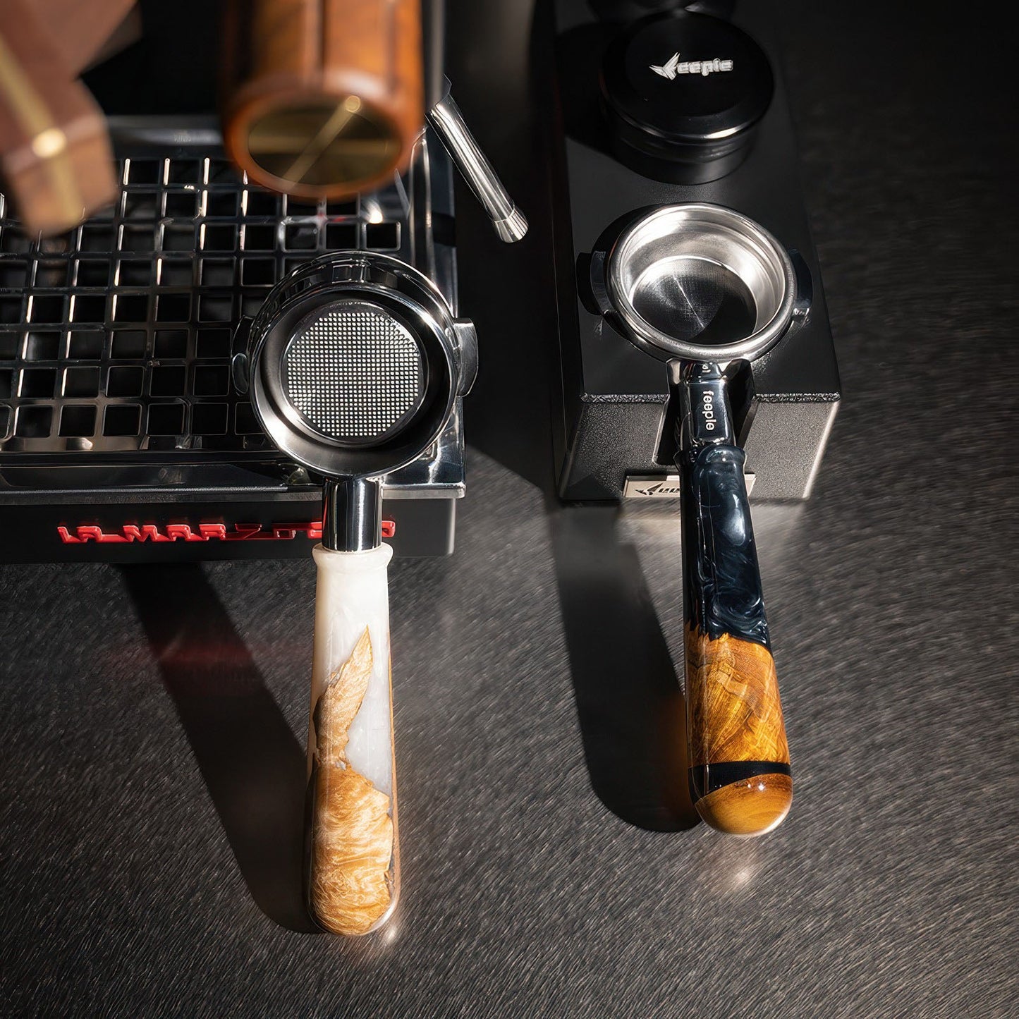 Walnut & Resin Handle Bottomless Portafilter