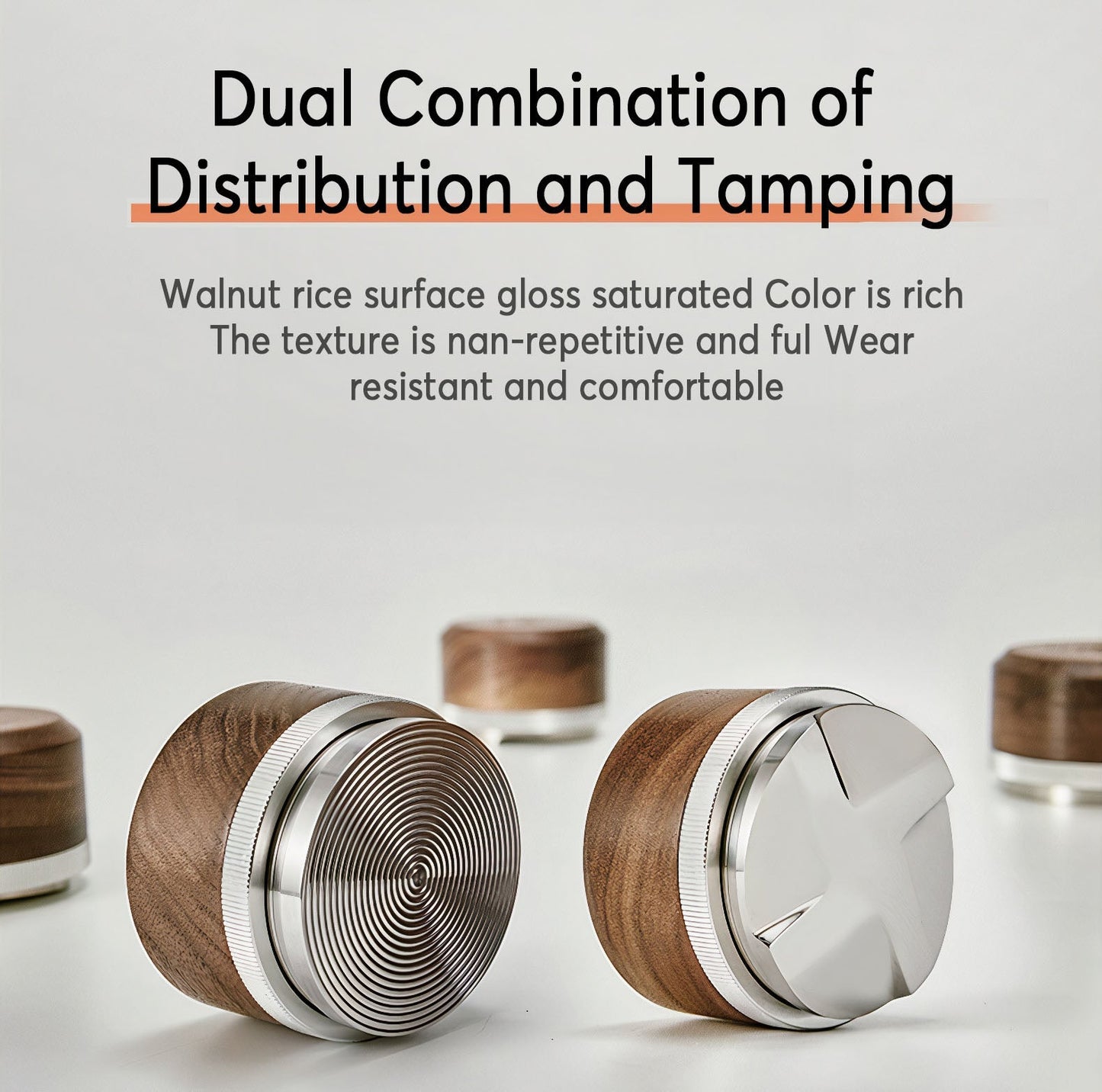 Tamper & Distributor with Wooden Handle - MUVNA