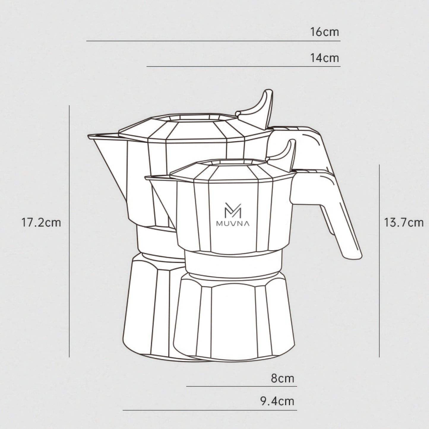 High Pressure Espresso Maker Moka Pot - MUVNA