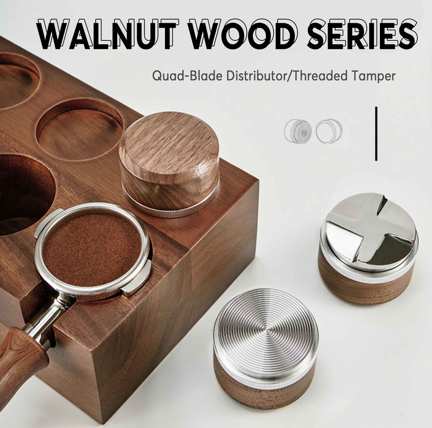 Tamper & Distributor with Wooden Handle - MUVNA