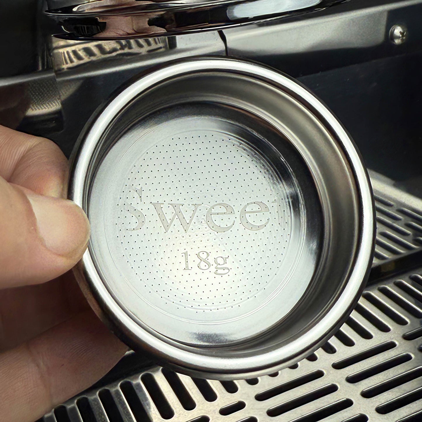58mm Spherical Portafilter Basket - No Groove Design