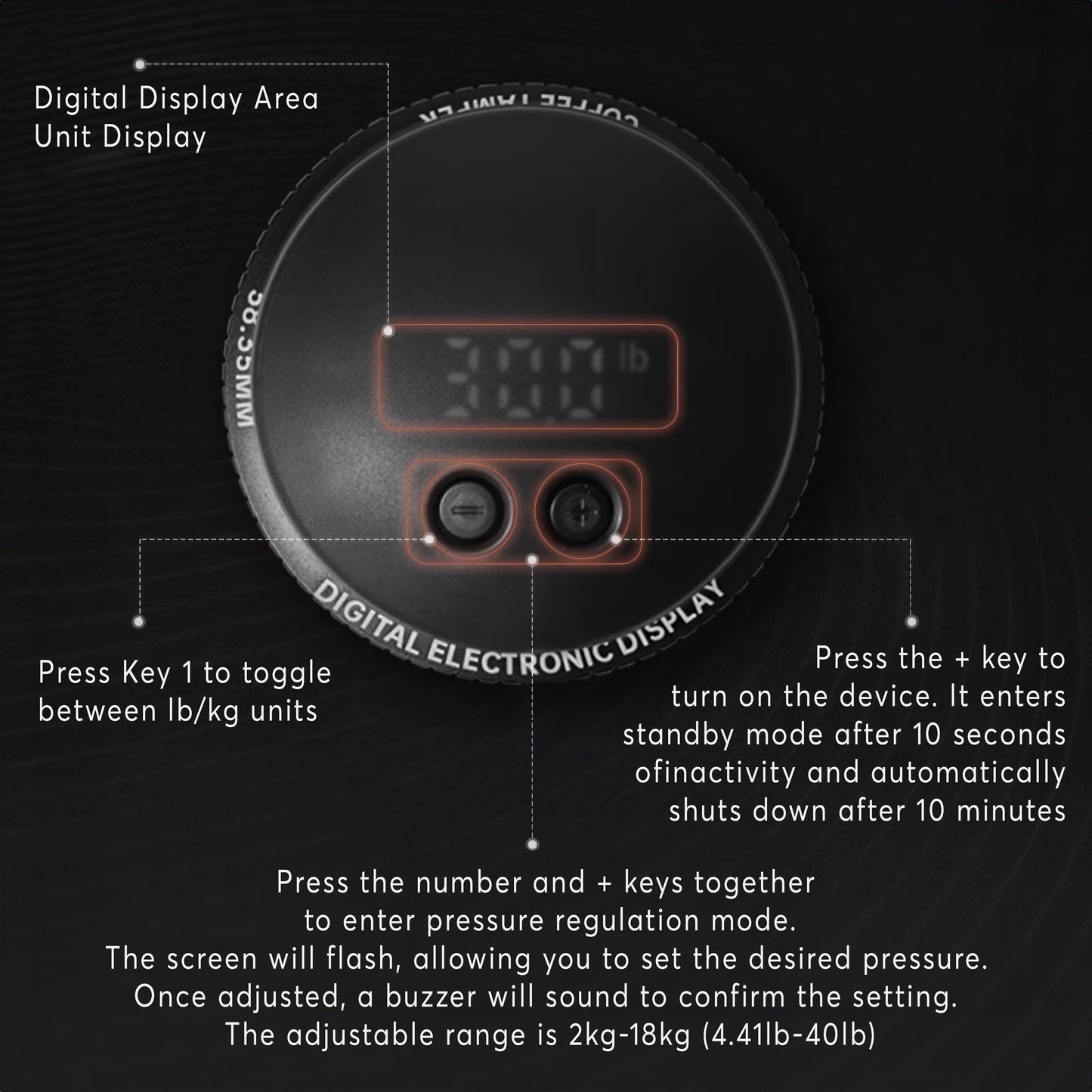 Electric Tamper with Digital Screen 58mm - MUVNA